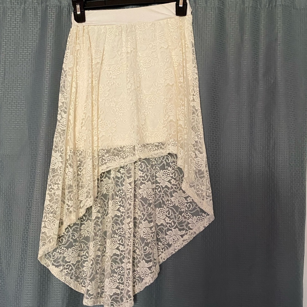 Cream colored Charlotte Russe High-Low Skirt